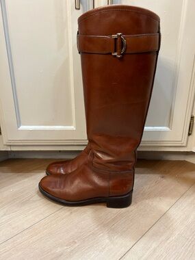 Tory Burch Grace Sienna Leather Riding Boot Size 7.5